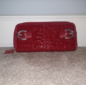 Patent red wallet